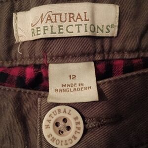 Natural Reflections Brown Button-Front Pants